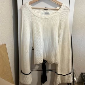 Cream sweater with tie in back